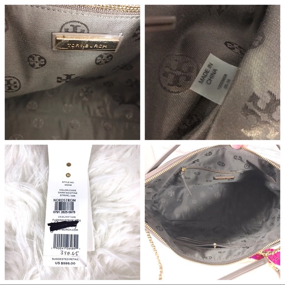 🌸SOLD🌸 Tory Burch Fleming Stripe Leather Tote - Picture 8 of 8